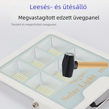 Kültéri napelemes reflektor mozgásérzékelővel, LED falikar, IP65 vízálló