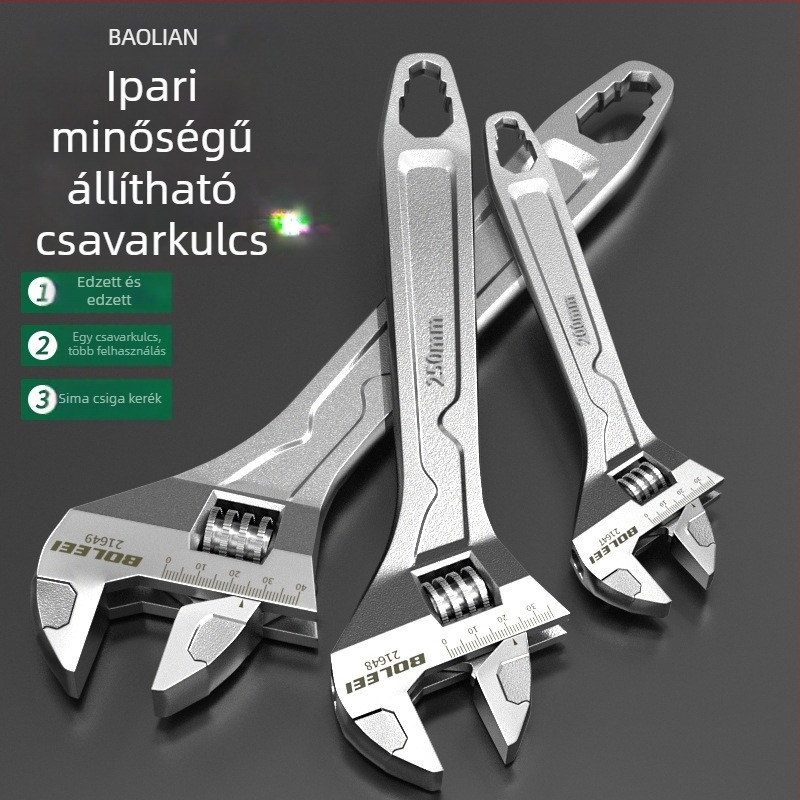 Állítható csavarkulcs készlet nagy nyílású fürdőszobai használatra