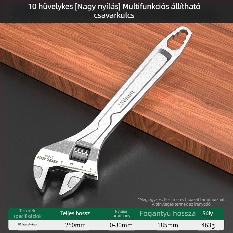 Állítható csavarkulcs készlet nagy nyílású fürdőszobai használatra