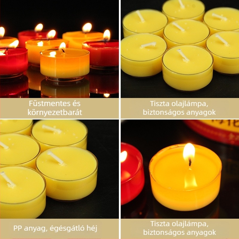 100 darab vajlámpa buddhista tiszteletére, otthoni oltárhoz, hosszú élettartamú ghee lámpák lotusz virággal