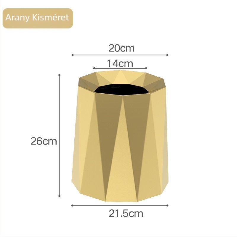 Otthoni műanyag szemetes, aranyos Nordic-Ins stílus, modern minimalista dizájn, henger alakú, 5 L, fedő nélkül