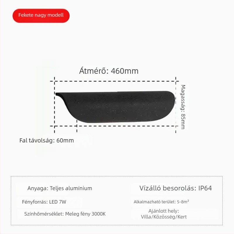 Nordic minimalist kültéri falikar, vízálló erkélyhez és udvarhoz, ajtójelző világítás és éjjel-nappali falikar