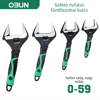 Rövid markolatú állítható csavarkulcs nagy nyílással, 6/8/10 hüvelyk, vízvezeték- és mosogató-fürdőszobai szereléshez
