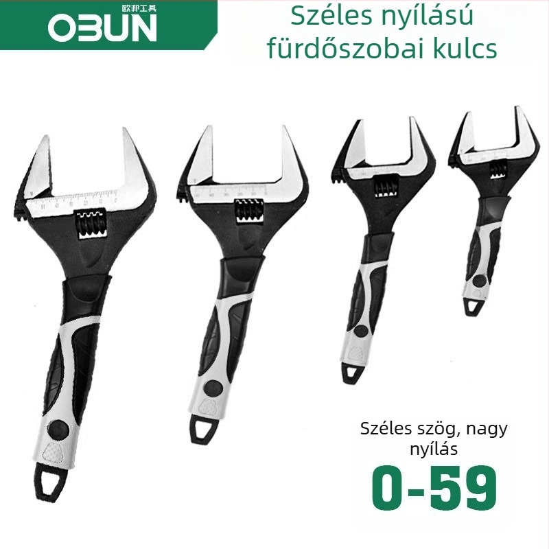 Rövid markolatú állítható csavarkulcs nagy nyílással, 6/8/10 hüvelyk, vízvezeték- és mosogató-fürdőszobai szereléshez