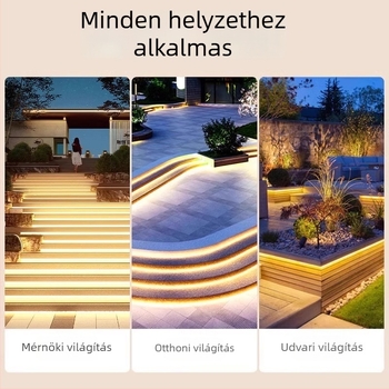 Kültéri COB LED szalag, rugalmas, 220V, vízálló, lineáris kialakítás, 12W