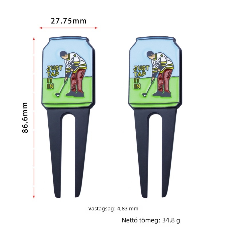 Új, szórakoztató Happy Gilmore golf divot javító eszköz, dupla oldalú zománcozott felülettel