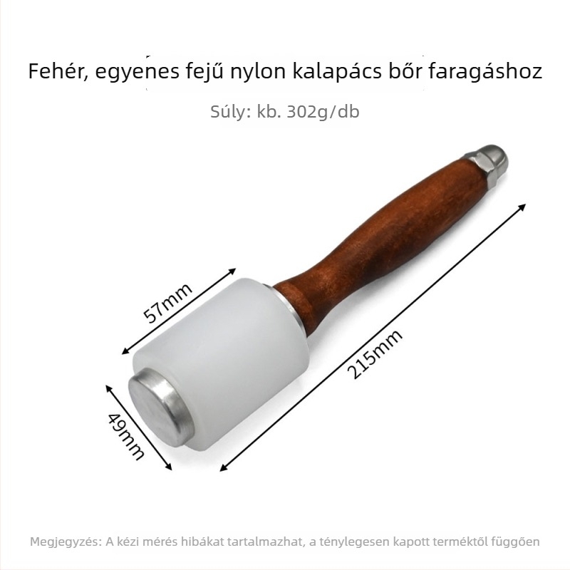 Gumi-nylon kalapács DIY bőrmunkához, gravírozáshoz és nyomáshoz