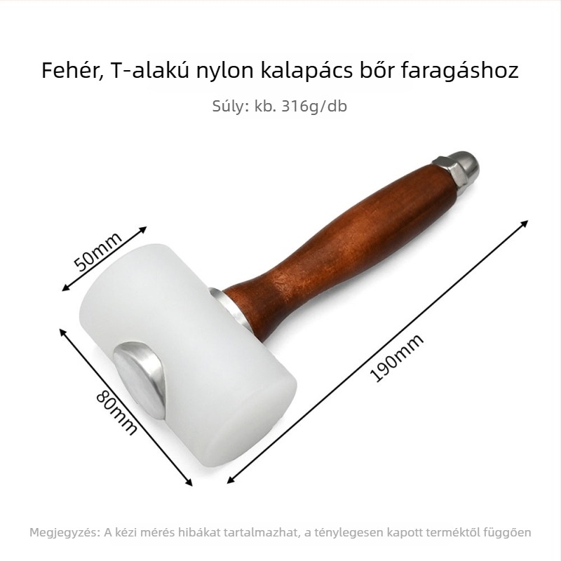 Gumi-nylon kalapács DIY bőrmunkához, gravírozáshoz és nyomáshoz