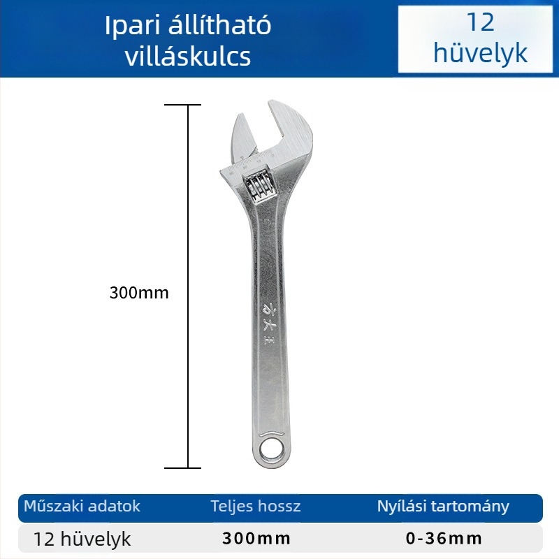 10 hüvelykes állítható csavarkulcs, Cr-V ötvözet acél, univerzális vízvezeték-szerszám fürdőszobához és csövekhez