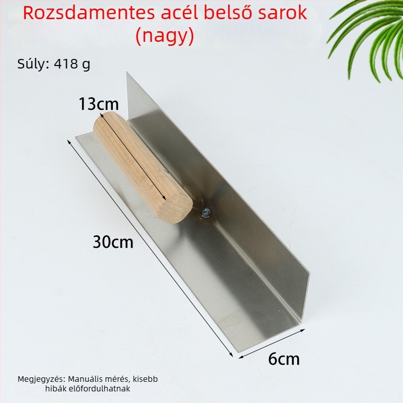 Rozsdamentes acélból készült kettős szögű sarok eszköz belső és külső falakhoz, glettkaparó