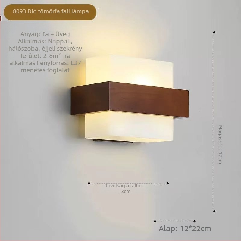 Tömörfa falikar nordikus stílusban a hálószobába és a folyosóra, modern minimalist dizájn, dió színű