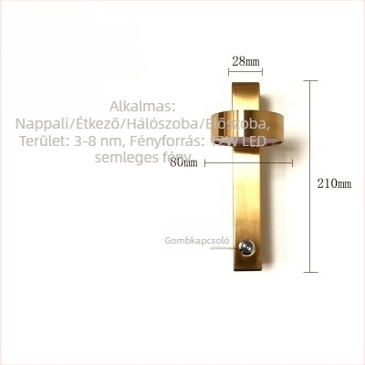 Nordic modern minimalista T alakú falilámpa kapcsolóval és dimmerrel, kreatív retro éjszakai világítás a hálószobába