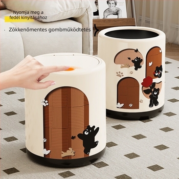 Új stílusú nappali nagy kapacitású szemetes fedővel, retro dizájn, otthoni használatra, prémium kivitel