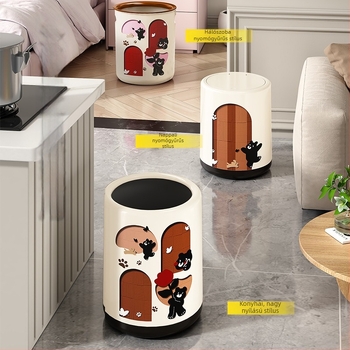 Új stílusú nappali nagy kapacitású szemetes fedővel, retro dizájn, otthoni használatra, prémium kivitel