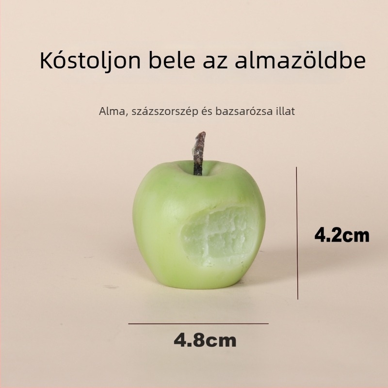 Kézzel festett illatos gyertya almát formázó, dekoratív gyümölcs, születésnapi ajándék