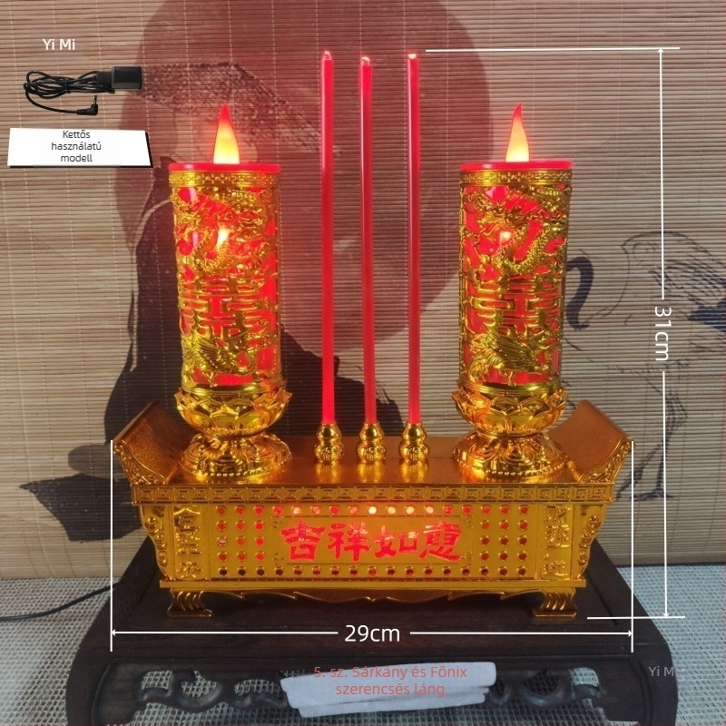 Új LED‑es elektronikus gyertya‑lámpa és füstölő, beépített otthoni Buddha‑oltárhoz, szív alakú, lengő lánggal, esküvőkre