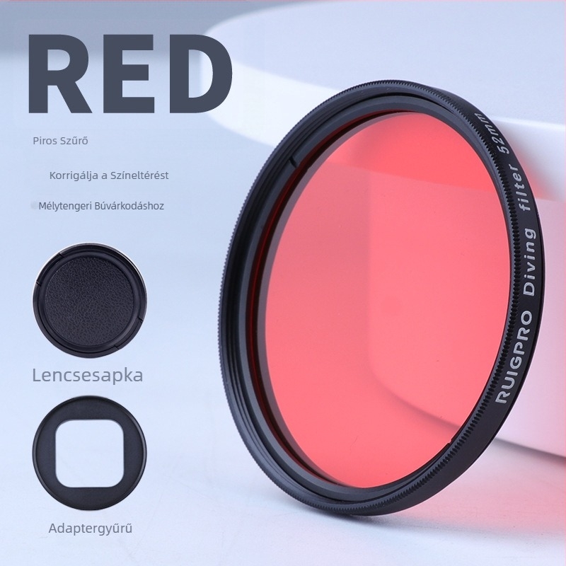 52 mm-es szűrő készlet adapter gyűrűvel GoPro HERO11/10/9-hez: UV, CPL és búvárszűrők