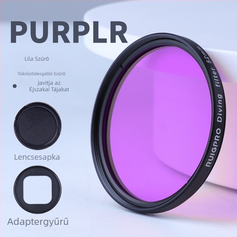 52 mm-es szűrő készlet adapter gyűrűvel GoPro HERO11/10/9-hez: UV, CPL és búvárszűrők