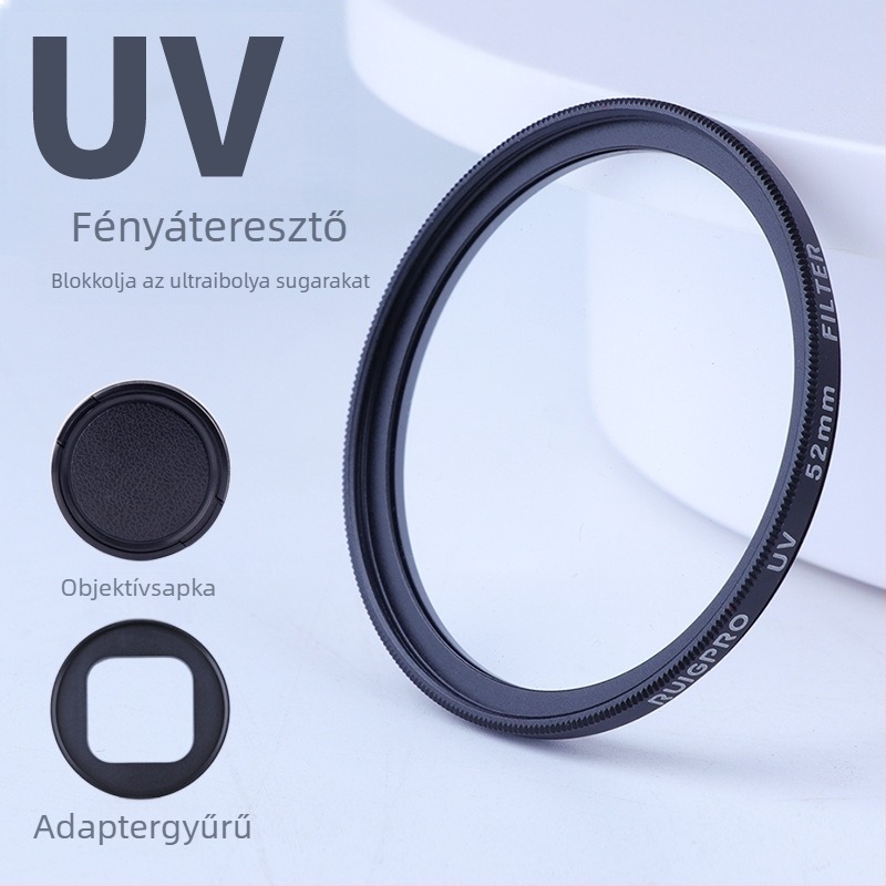 52 mm-es szűrő készlet adapter gyűrűvel GoPro HERO11/10/9-hez: UV, CPL és búvárszűrők