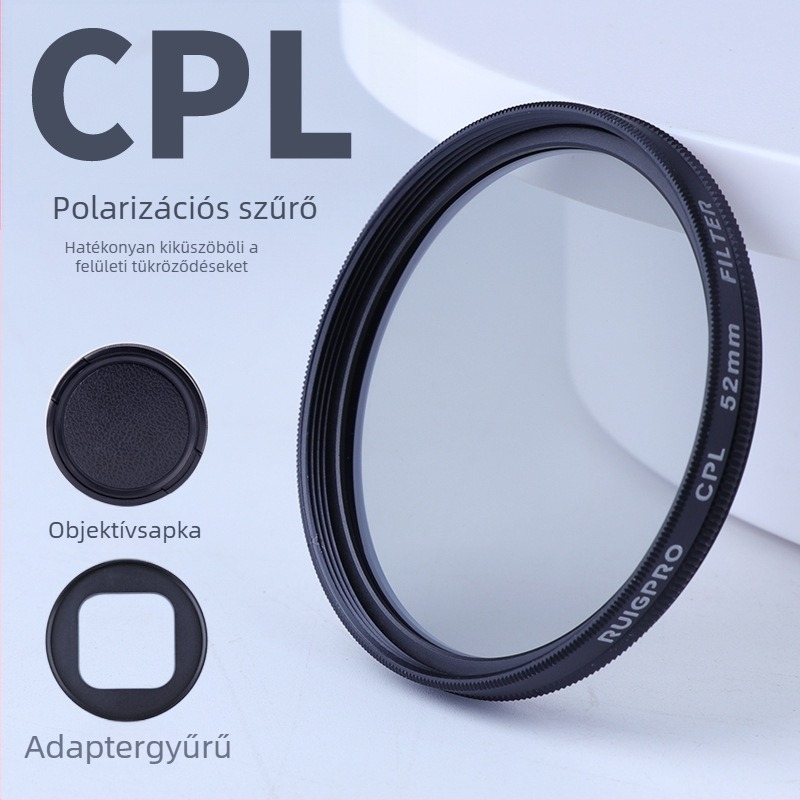 52 mm-es szűrő készlet adapter gyűrűvel GoPro HERO11/10/9-hez: UV, CPL és búvárszűrők