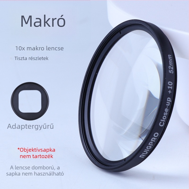 52 mm-es szűrő készlet adapter gyűrűvel GoPro HERO11/10/9-hez: UV, CPL és búvárszűrők