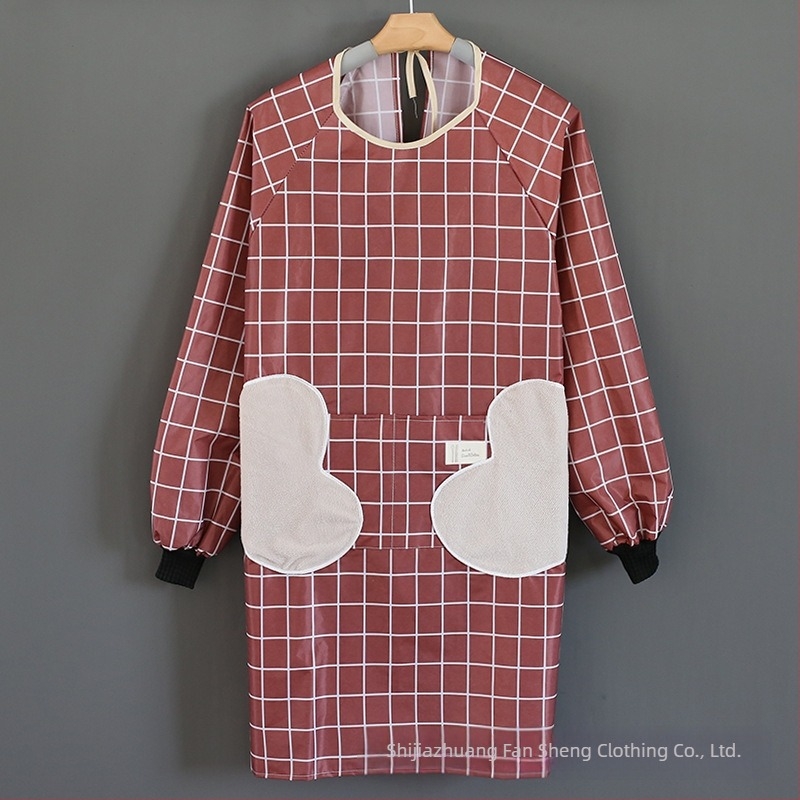 Női hosszú ujjú konyhai kötény, vízálló és olajálló, modern stílusú