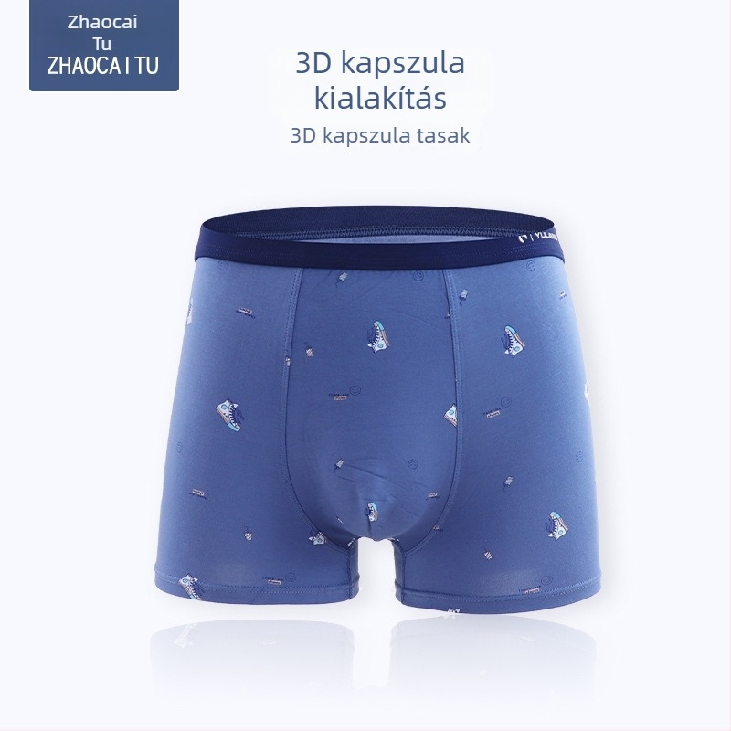 Férfiaknak szánt Modal-pamut boksernadrág, lélegző, középmagas derekú, két darabos csomagolás