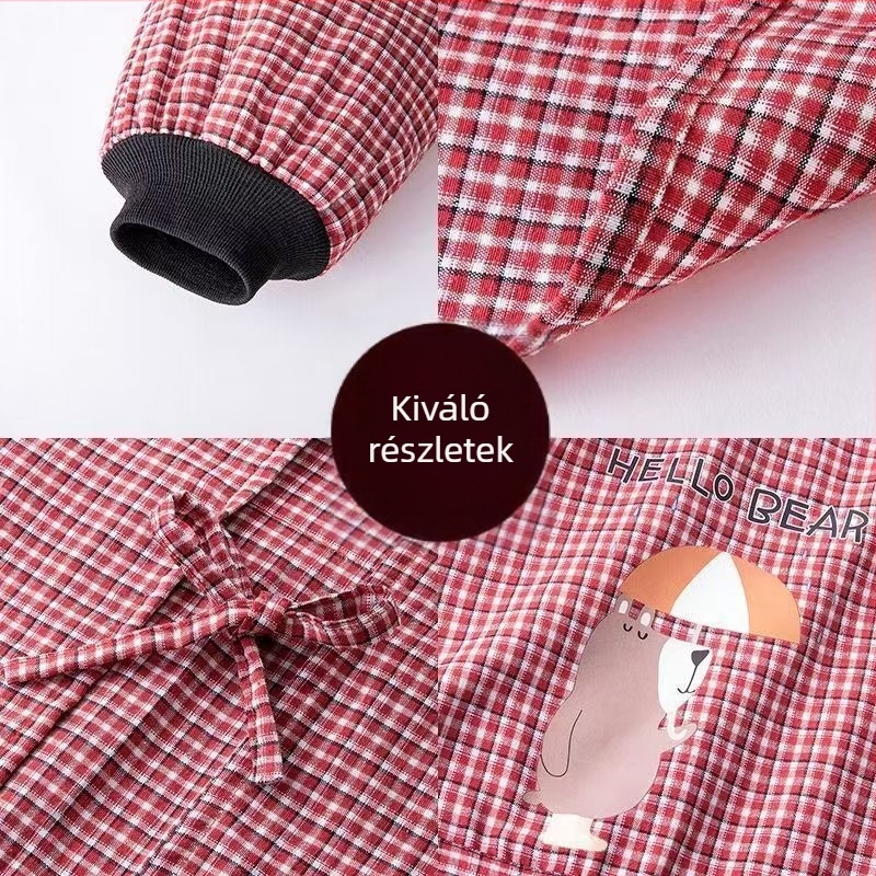Női ujjú kötény konyhához és otthonra, pamut, anti-szennyező, kopásálló, kockás vagy csíkos mintázat, modern egyszerű stílus