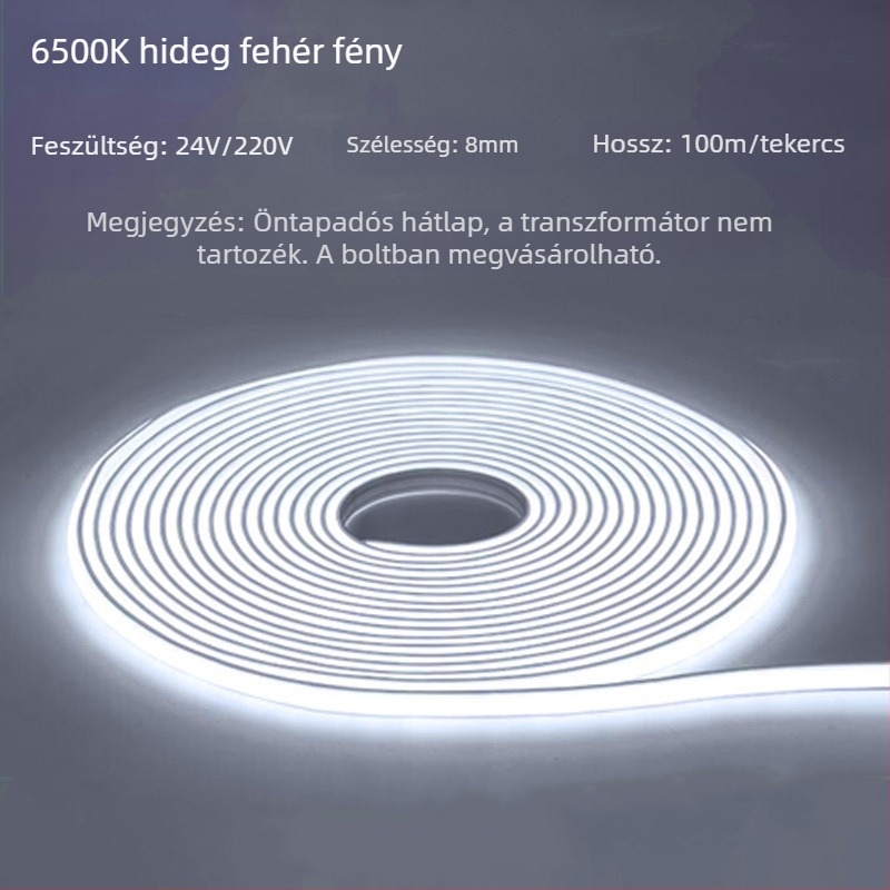 COB LED szalag, háromszínű színváltás, öntapadós, vízálló, 24V, szilikonból készült rugalmas LED-szalag a nappaliba