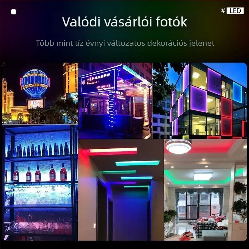 220V RGB LED-szalag 5050 kültéri, IP67 vízálló, távirányítós színváltó világítás reklámprojektekhez