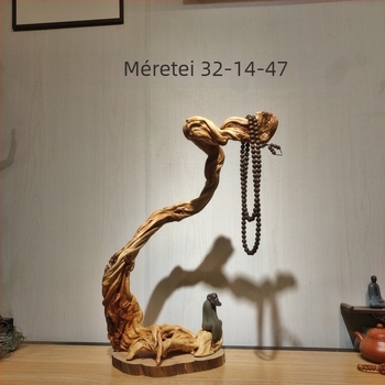 Guanyin és Maitreya gyökérfából faragott fa szobor, természetes forma, öregített anyag