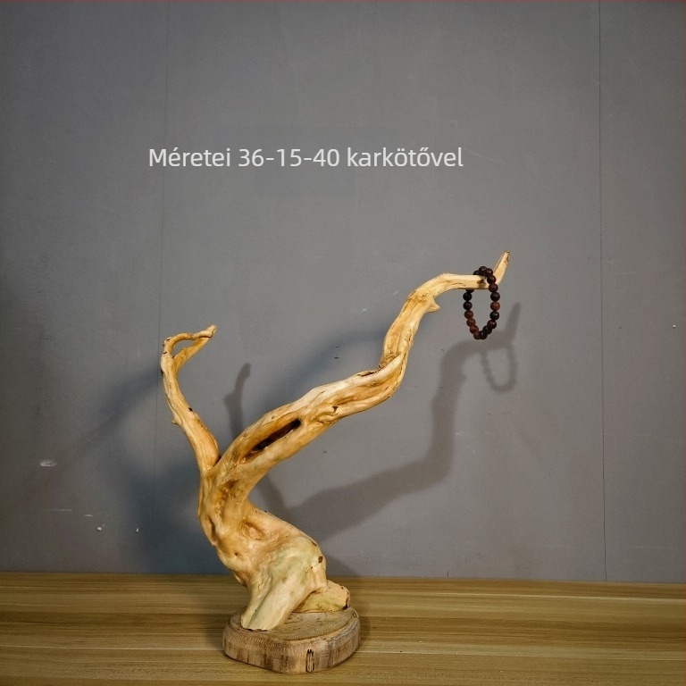 Guanyin és Maitreya gyökérfából faragott fa szobor, természetes forma, öregített anyag