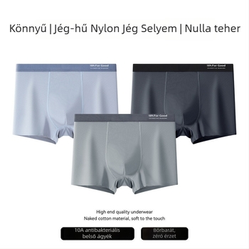 Férfi jégselyem boxeralsó laza szabás, nyári légáteresztő, antibakteriális, nagy méret