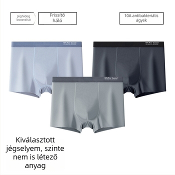 Férfi jégselyem boxeralsó laza szabás, nyári légáteresztő, antibakteriális, nagy méret