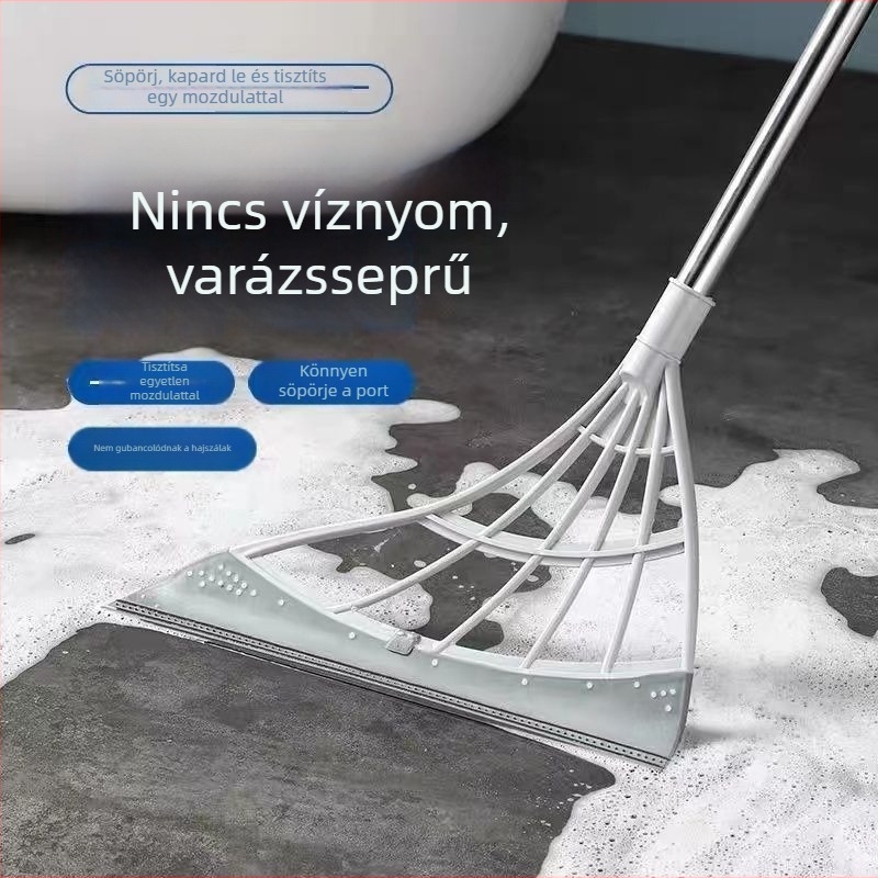 Új szilikon fürdőszobai kaparó – padló- és üvegfelületekhez — mágikus seprű