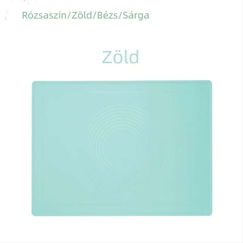 Egyszínű szilikon nyújtó- és dagasztó matrac mérőskálákkal – élelmiszer-minőség, nagy, extra vastag