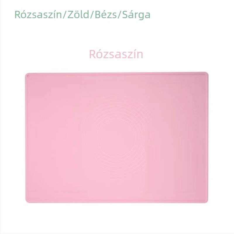 Egyszínű szilikon nyújtó- és dagasztó matrac mérőskálákkal – élelmiszer-minőség, nagy, extra vastag