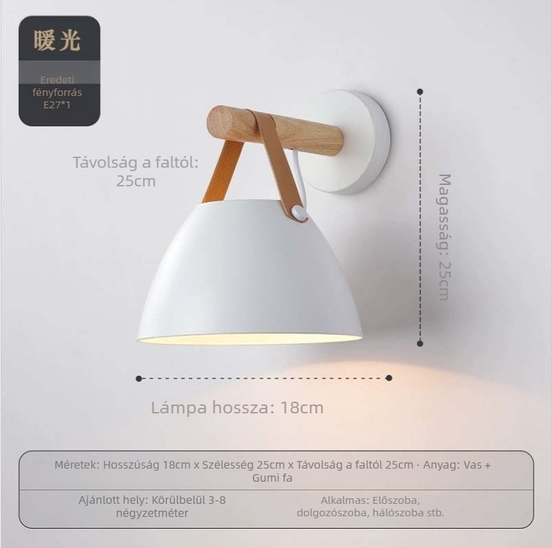 LED-es nordic fa falikar – minimalist modern stílusú, ideális folyosóra, lépcsőházba, erkélyre és hálószobába