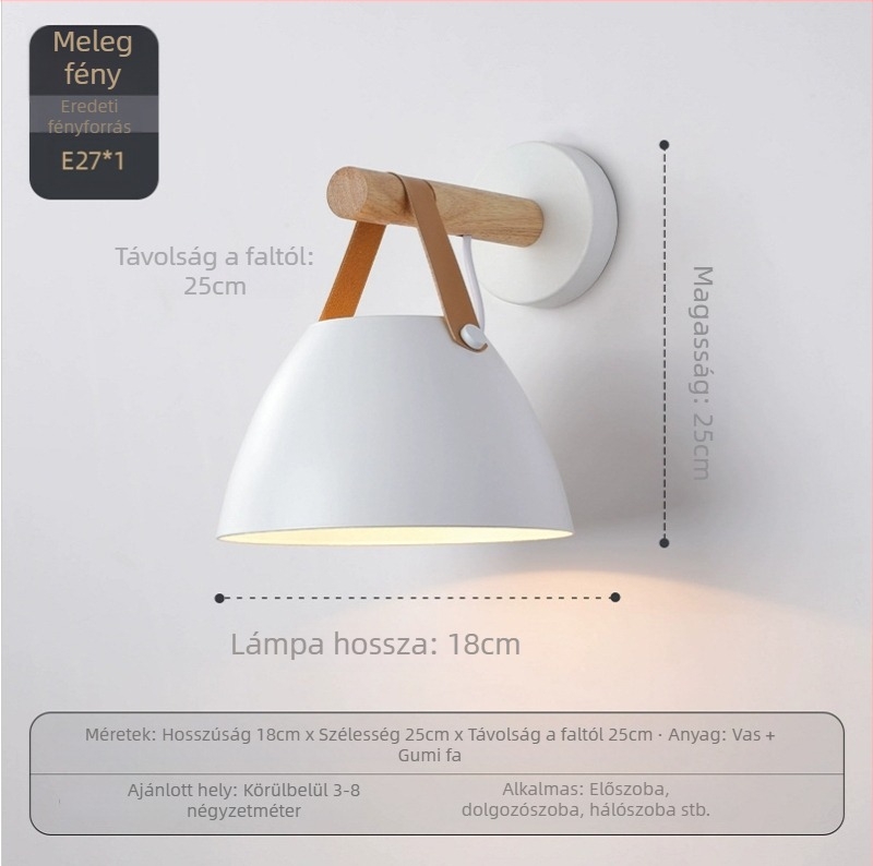 LED-es nordic fa falikar – minimalist modern stílusú, ideális folyosóra, lépcsőházba, erkélyre és hálószobába