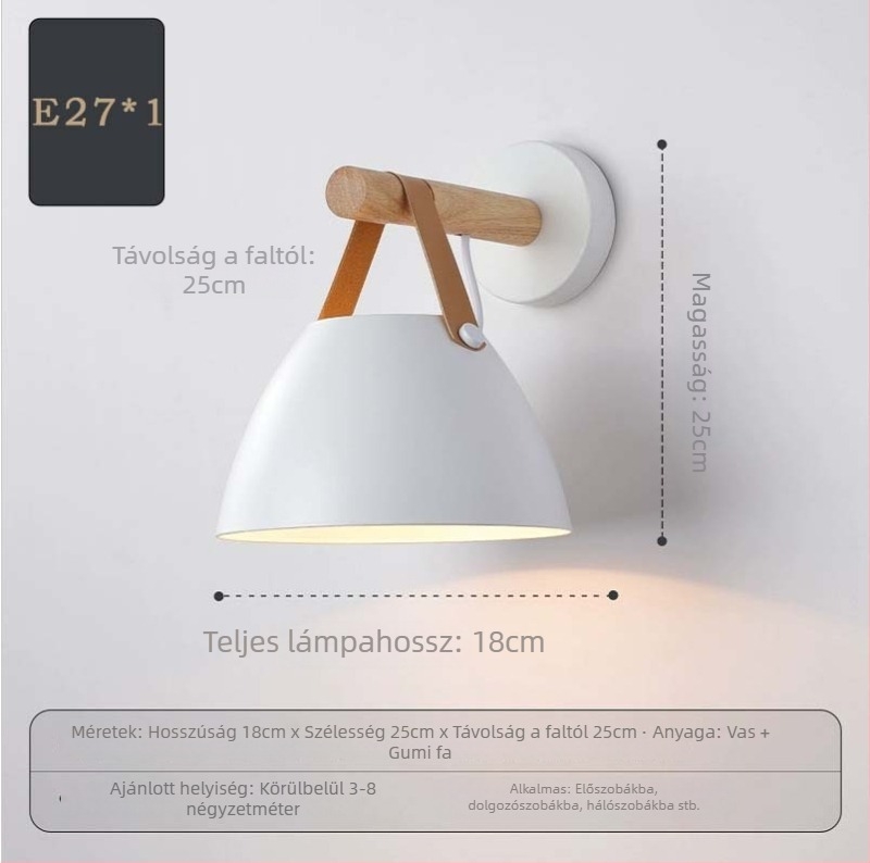 LED-es nordic fa falikar – minimalist modern stílusú, ideális folyosóra, lépcsőházba, erkélyre és hálószobába