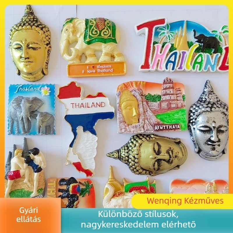 Phuket, Thaiföld — 3D hűtőmágnes tengeri kilátással, gyantából készült kézműves ajándék, utazási szuvenír