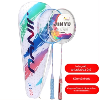 Jinyu ötvözetű badminton ütő kezdőknek, felnőtteknek és gyerekeknek, 2 darabos készlet, tartós egyrészes kivitel edzésre és versenyre
