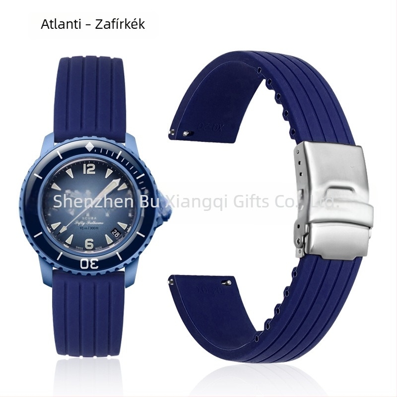 Xiangqi szilikon óraszíj 22 mm Swatch Fifty Fathoms ko-brand Baobao Five Oceans Series mechanikus merülőóra számára