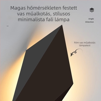 Hálószobai falikar, modern minimalista dizájn, akril árnyékoló, vas test, LED éjjeli fény