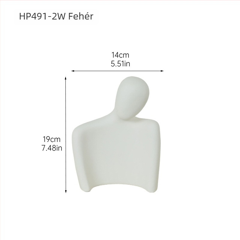 Kreatív porcelán absztrakt figura – minimalist pár ölelés, dekoráció a nappaliba és az előszobába
