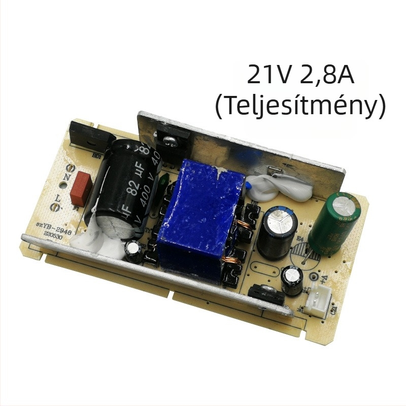 Lítium-ion akkumulátor töltő áramkörlap több kimenettel: 12.6V4A, 16.8V3A, 21V2.8A, 25.2V2.5A, 29.4V2A