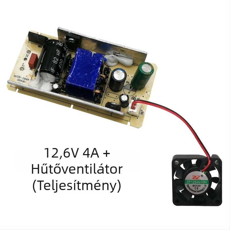 Lítium-ion akkumulátor töltő áramkörlap több kimenettel: 12.6V4A, 16.8V3A, 21V2.8A, 25.2V2.5A, 29.4V2A