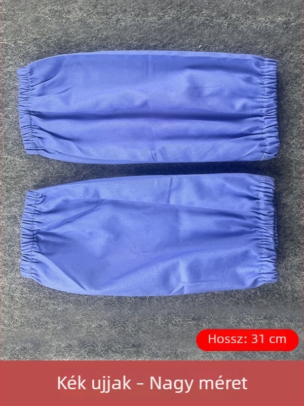 Hosszú pamut védőkarvédők munka közben, fehér, foltálló
