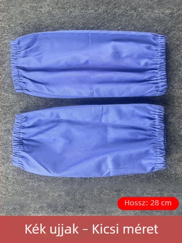 Hosszú pamut védőkarvédők munka közben, fehér, foltálló