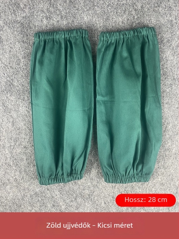 Hosszú pamut védőkarvédők munka közben, fehér, foltálló
